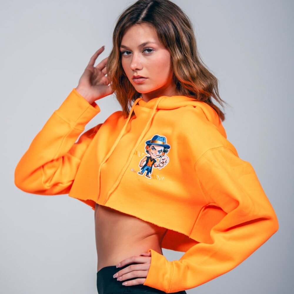 Get'em ProSeries Neon Orange Crush Halter Top  Hoodie Smile Now Cry Never